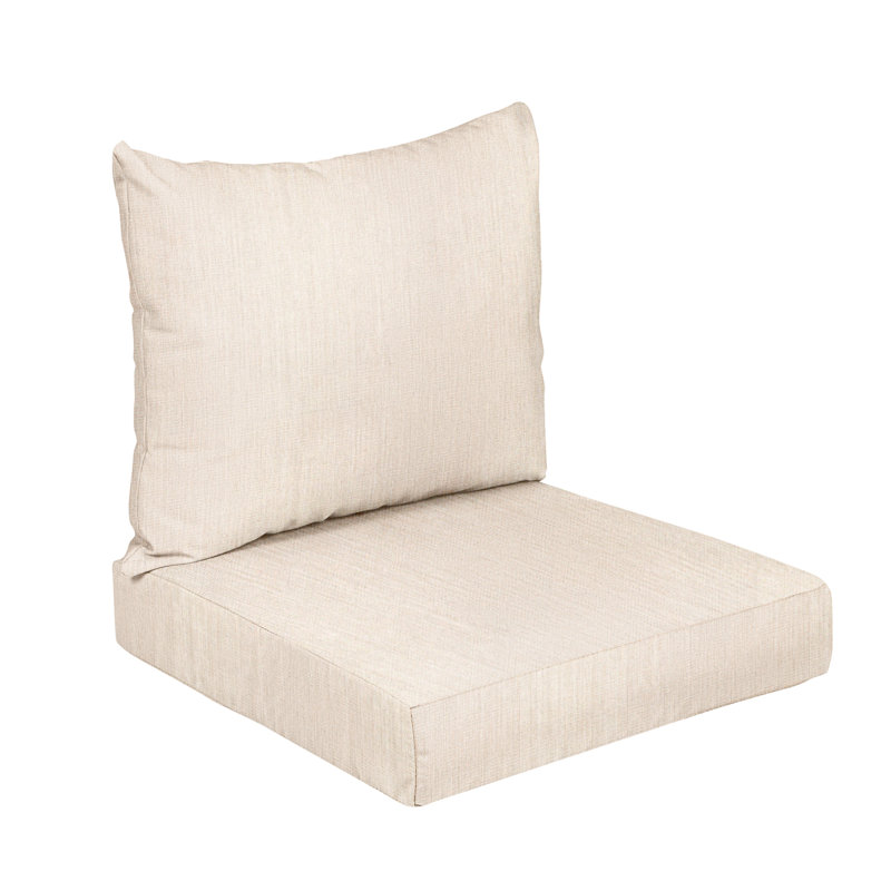 Coussin de siège / dossier extérieur Sunbrella® 2 pièces Latitude Run®, L 25 po x P 23 po, Ivoire Sunbrella®