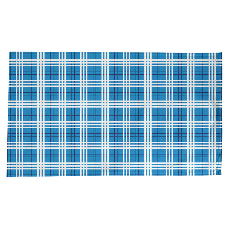 Nappe en mélange de coton à carreaux, Bleu pastel / bleu marine / blanc