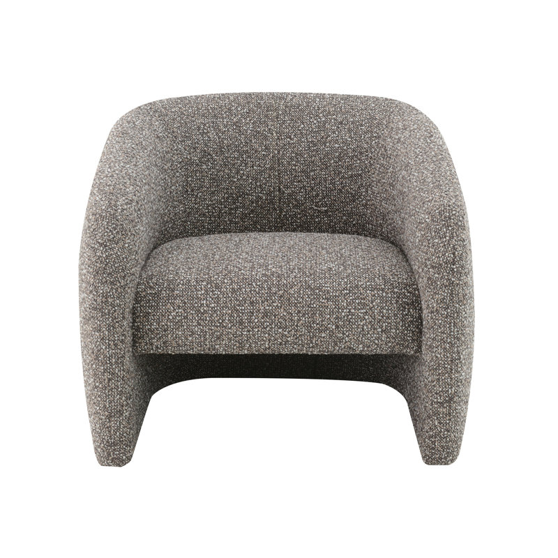 Fauteuil d'appoint en tweed brun et gris Livia