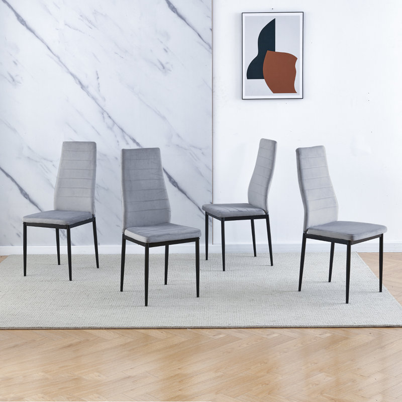 Walnut White 5-Piece Expandable Dining Table Set with 4 Upholstered Chairs, 120-150cm Extendable Table for 4-6 People, Modern Space-Saving Dining Set