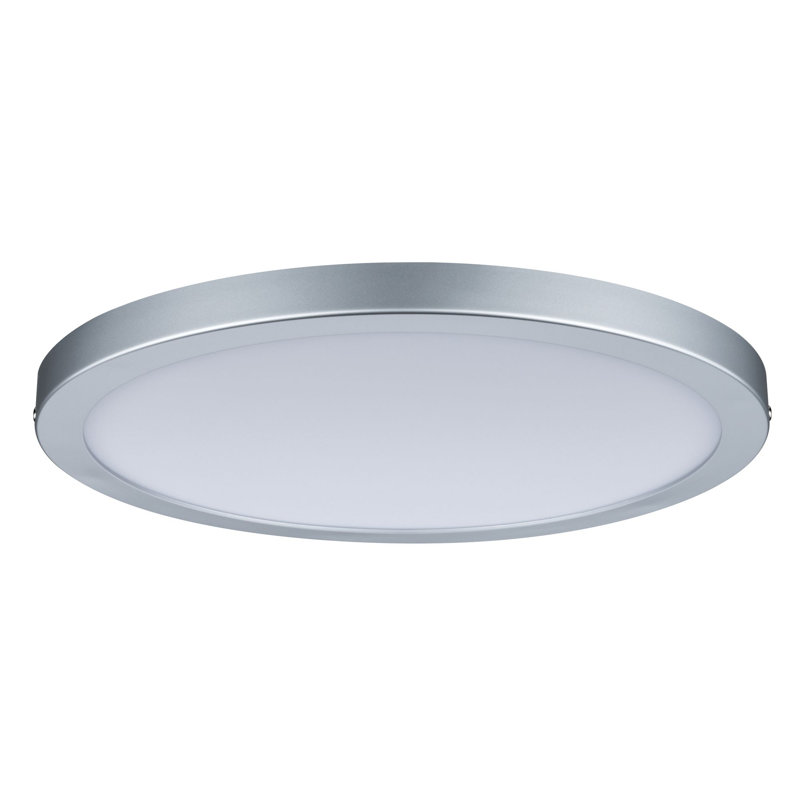 LED Flush Mount, Matte Chrome, 2cm H x 30cm W x 30cm D