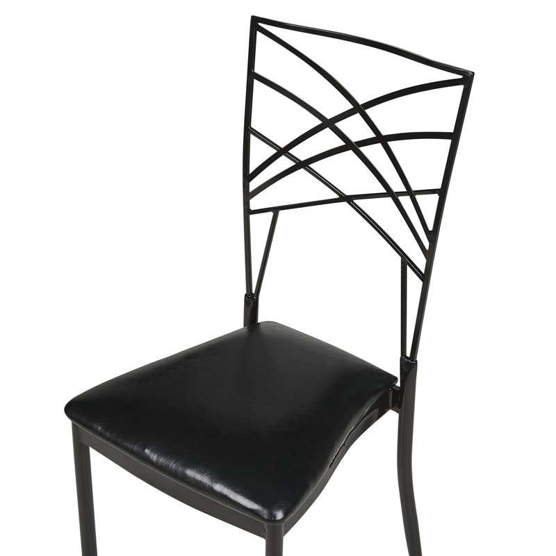 Damajae 45cm H Upholstered Ladder Back Side Chair, Black