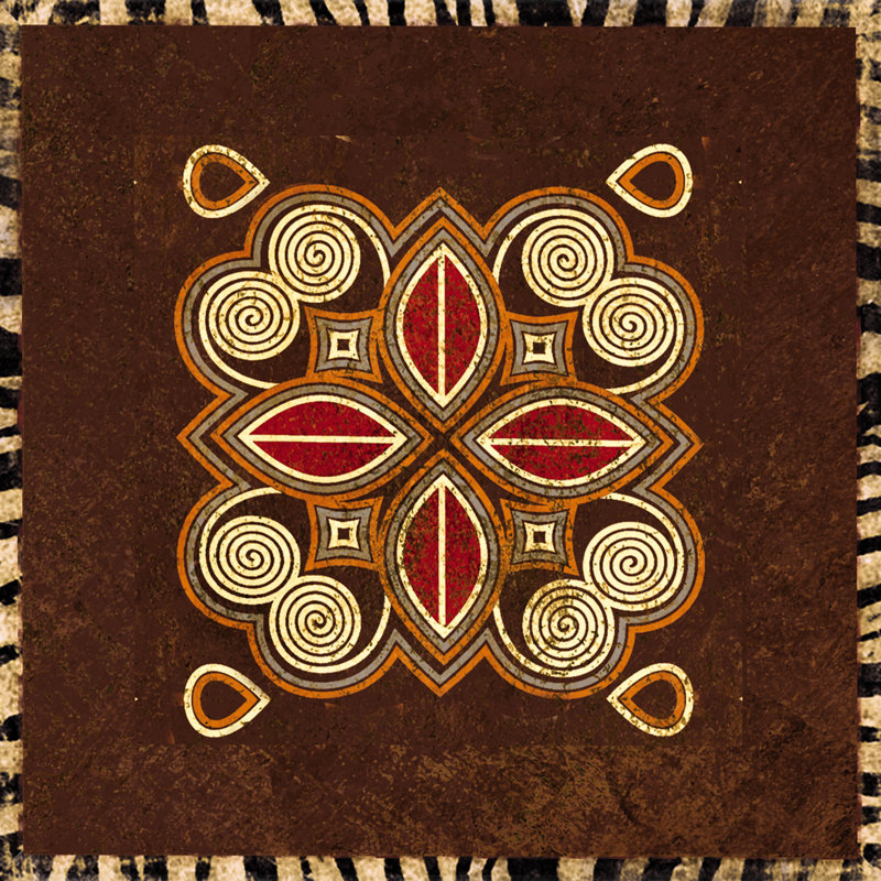 «Ethnic Abstract 3», impression sur toile tendue, H 12 po x l 12 po, Non, Toile tendue