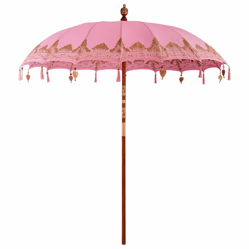 Beach Parasol, 260cm H x 215cm W x 215cm D, Pink Abstract