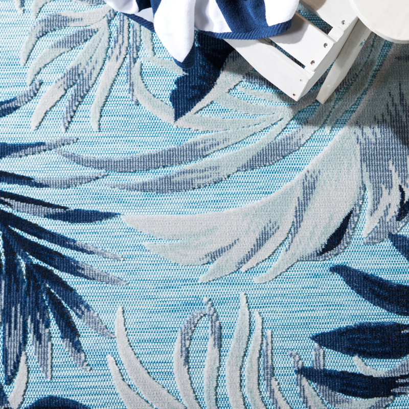 Tapis floral tissé à la machine Abbriella, Carré 4 pi