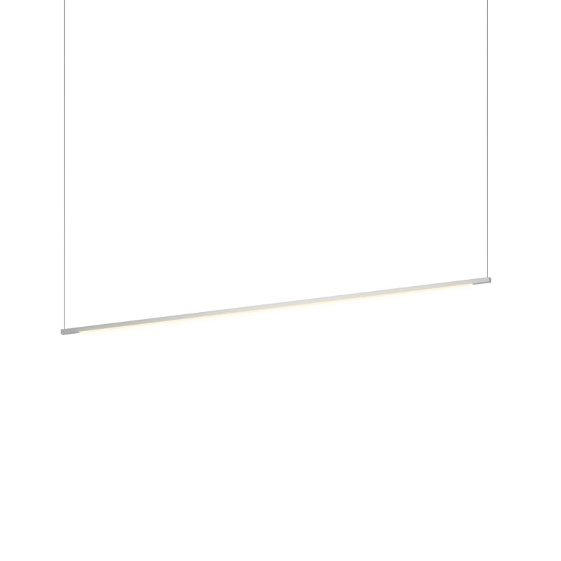 Z-Bar 1 - Light LED Unique/Statement Pendant, Silver, 0.5" H x 50.62" W x 0.5" D