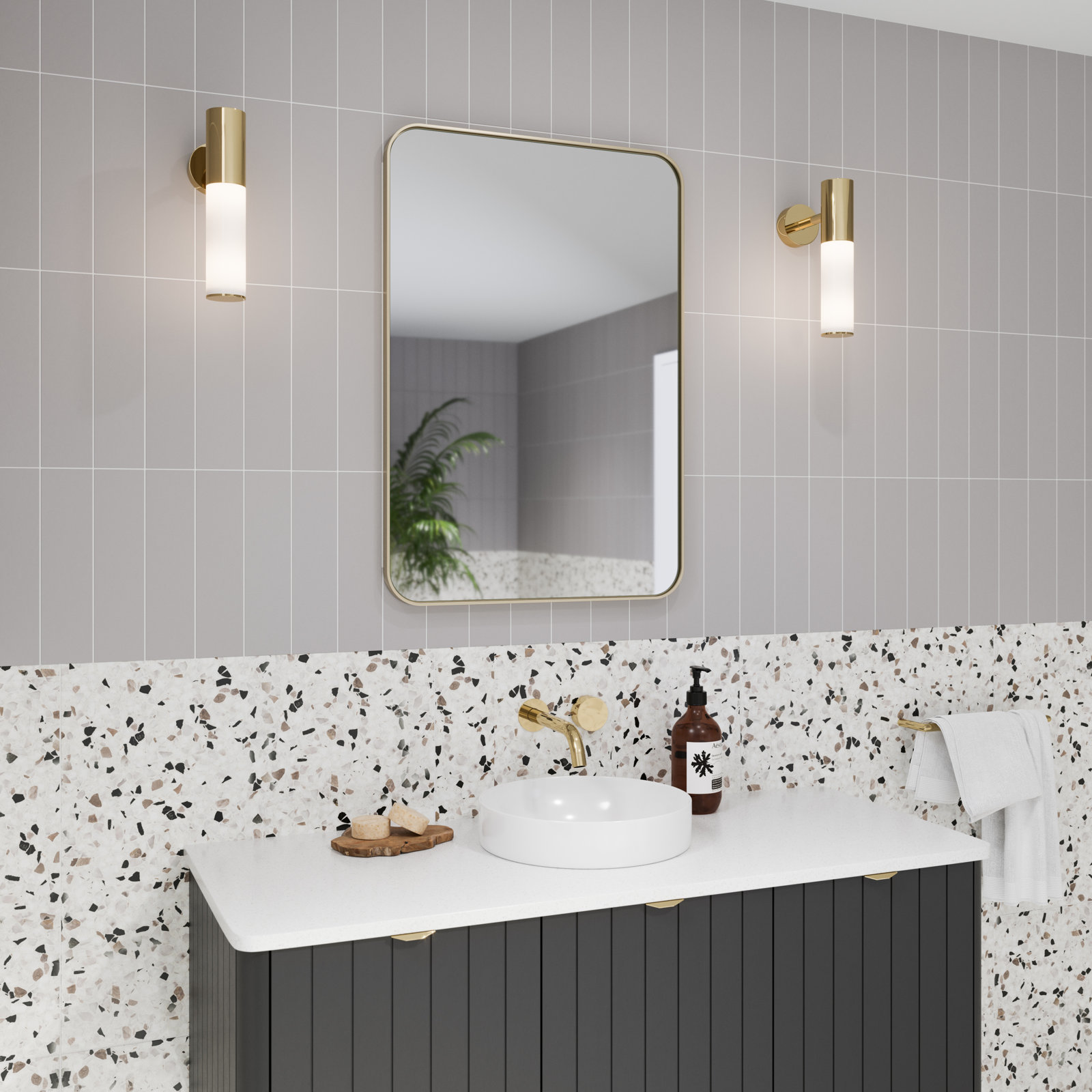 Stainless Steel Recessed Framed Single Door Medicine Cabinet with Adjustable Shelves, Satin Brass