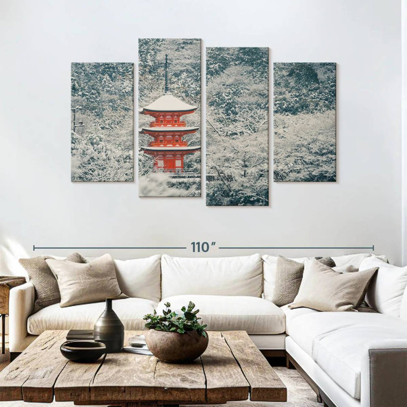 Adella Icy Japanese Temple, 54" H x 84" W