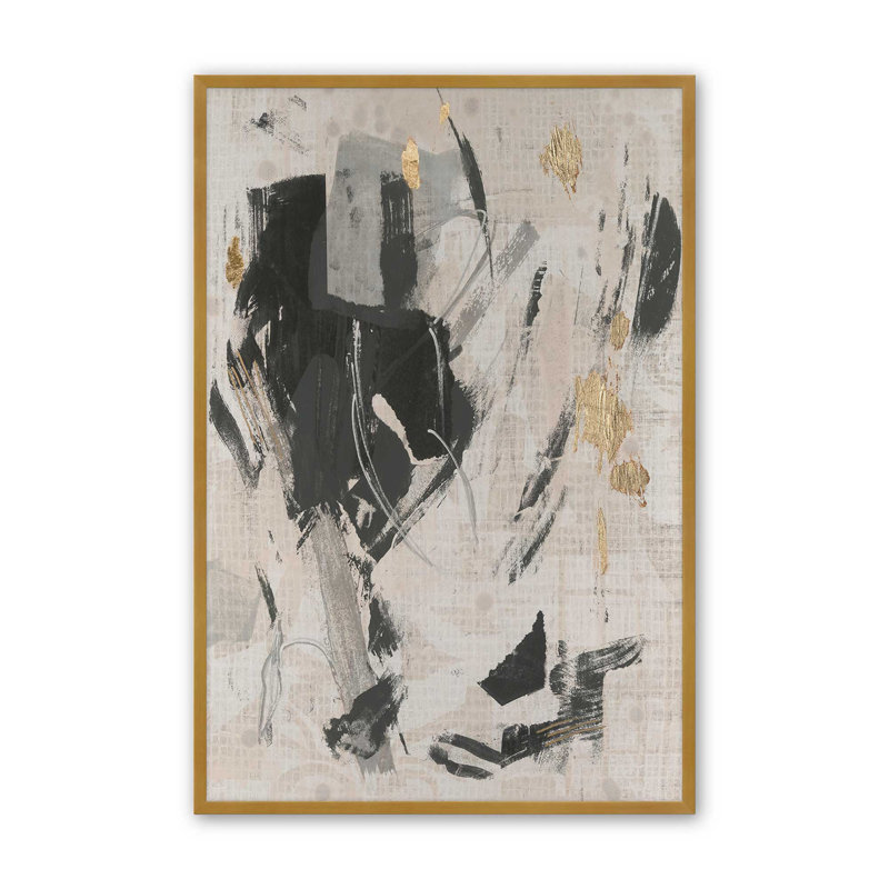 Motif «Emotion I» par June Erica Vess, reproduction d'art, Open Corner Framed Print without Mat Paper, 18" H x 12" W, Gold