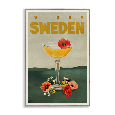 Visby Sweden Cocktail  Framed Giclee Art by The Whiskey Ginger bk-088