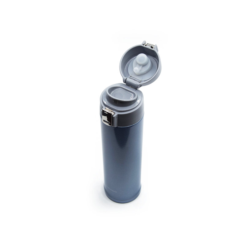 Blue Stainless Steel 16.9 Oz Travel Tumbler with Button-Release Lid