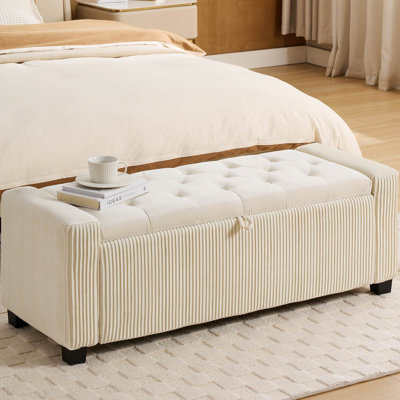 BANC DE RANGEMENT EN VELOURS OTTOMAN