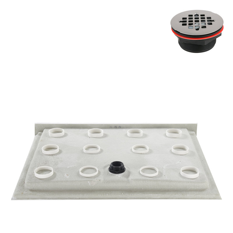 48'' Glossy White Rectangular Acrylic Shower Base with ABS Drain