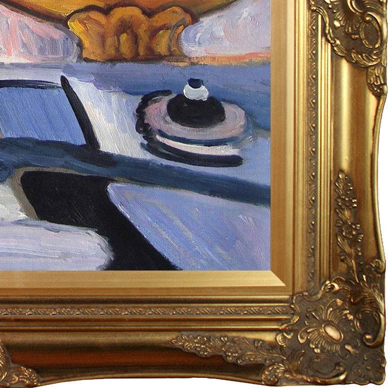 «Anemone and Mirror» par Henri Matisse - Reproduction d'art sur toile encadrée, H 32 po x l 28 po x P 2 po, Or victorien