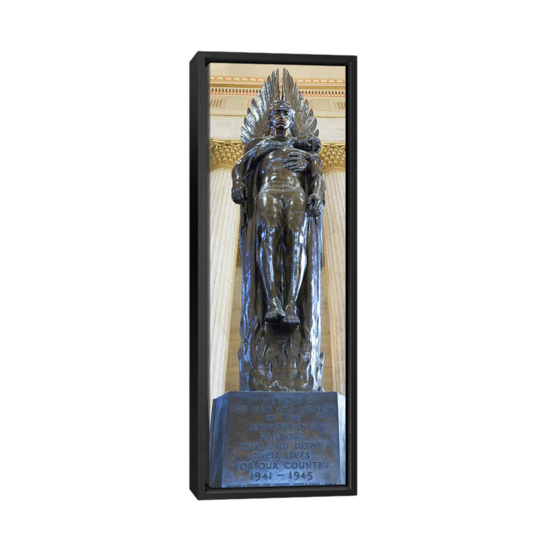 Reproduction d’art textuel sur toile tendue panoramic, philadelphia, pennsylvania, H 60 po x l 20 po x P 1,5 po, Cadre noir