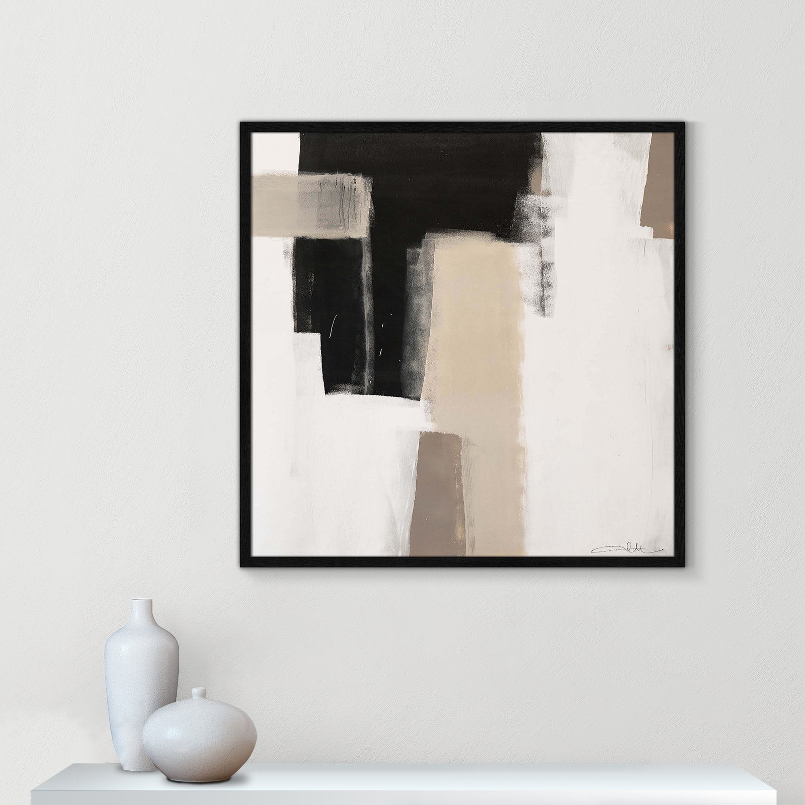 Earth Scapes I Print, 32" H x 32" W x 1.25" D, Black Slim Framed