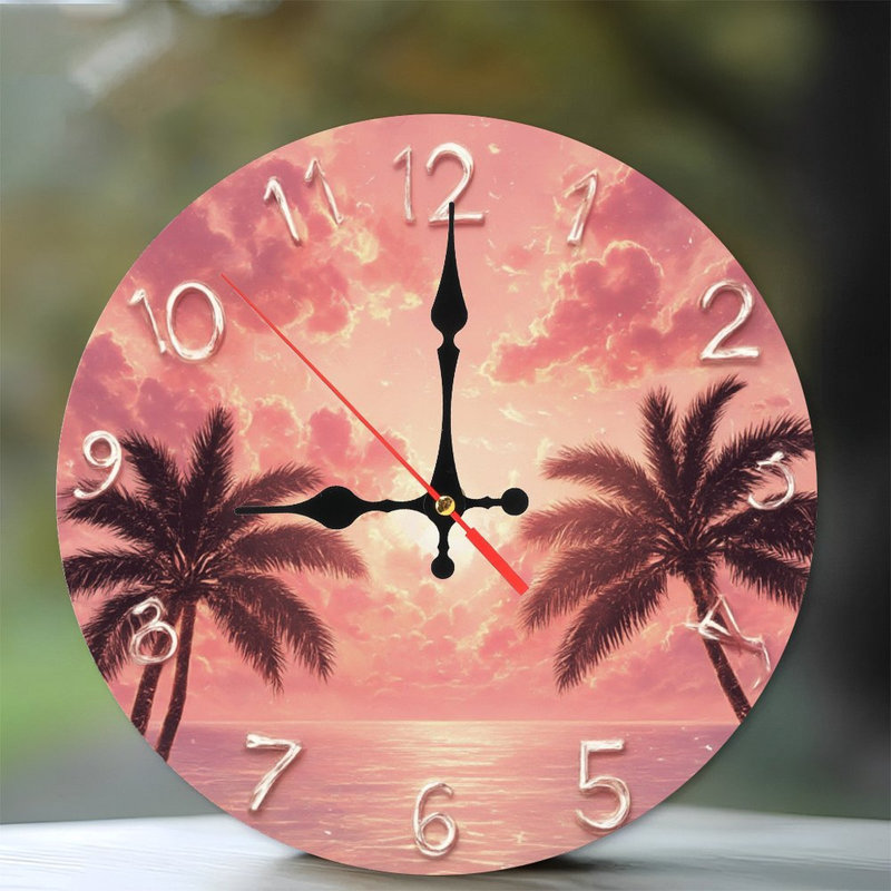 Horloge de chiffres sur un palmier