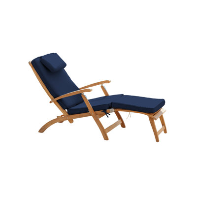 Steamer Reclining Chaise Lounge with Sunbrella Canvas Cushion