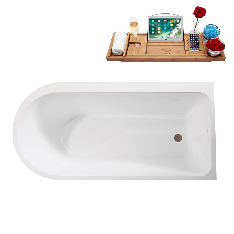 Baignoire autoportante 65 "avec drain interne Streamline, Bronze huilé mat, Oui