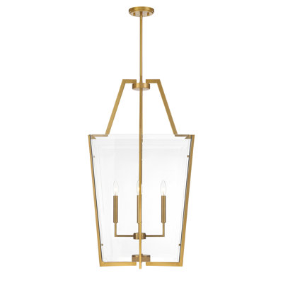 Aashiya 4 - Light Square/Rectangle Pendant in Brass