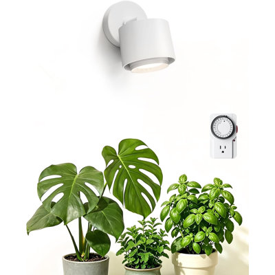 Lampes de culture sur rail Barrina Tr40a pour plantes d'intérieur, angle de faisceau réglable de 15 ° à 60 °, lumière de plante murale de 40 W et 4 000 K, lampes de croissance à DEL à plein spectre avec minuterie, couvercle blanc, paquet de 1
