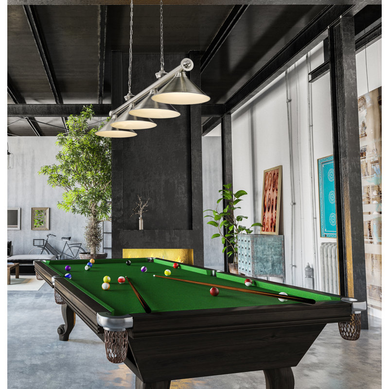 Billard 4 lumières Annaleisa, Nickel brossé, Nickel brossé
