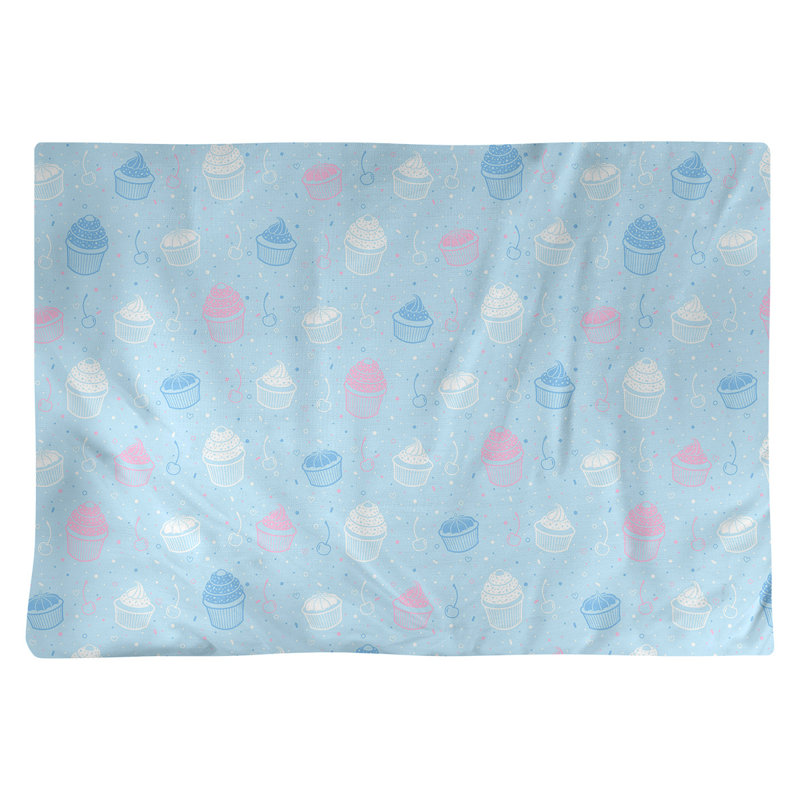 Napperon en coton 18 po Classic cupcake, Bleu / Rose