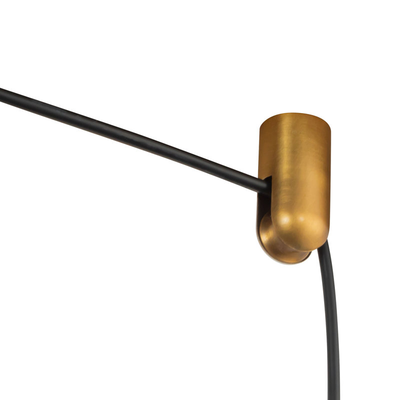 Nio 45-in Black dimmable LED Linear Pendant, Antique Brass