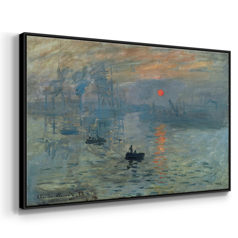 Lever de soleil, Toile avec cadre flottant noir, H 27 po x l 41 po x P 2 po