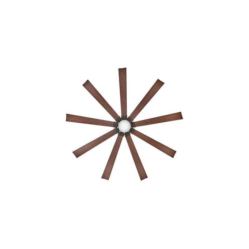 Turbine 80" Indoor/Outdoor Smart Ceiling Fan with Integrated LED + HIRO Remote, Metallic Matte Bronze