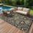 Reversible Outdoor Rug, 9' x 12', Waterproof Plastic with UV-Resistant Finish, Foldable with Stakes and Carry Bag for Patio, Deck, Camping or RV-1197840078-1197840073