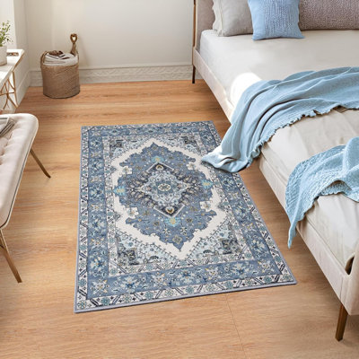 Groner Area Rugs Machine Washable Boho Rug For Living Room Bedroom