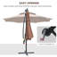 Raylee 295cm Lighted Cantilever Parasol-1898011169