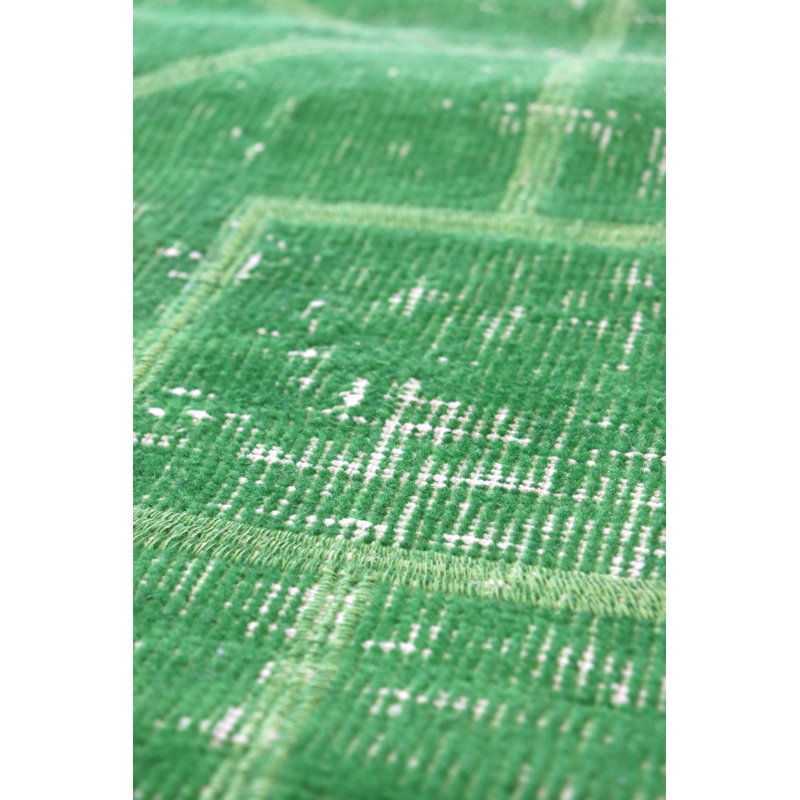 Tapis unique Shamrock / lime brodé 6 pi 11 po x 8 pi 11 po Overdye Embroidered