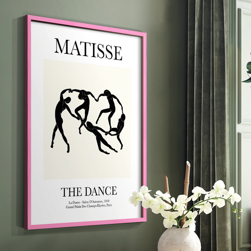 Matisse XCVII, reproduction encadrée - bois massif, Rose, H 10 po x l 8 po