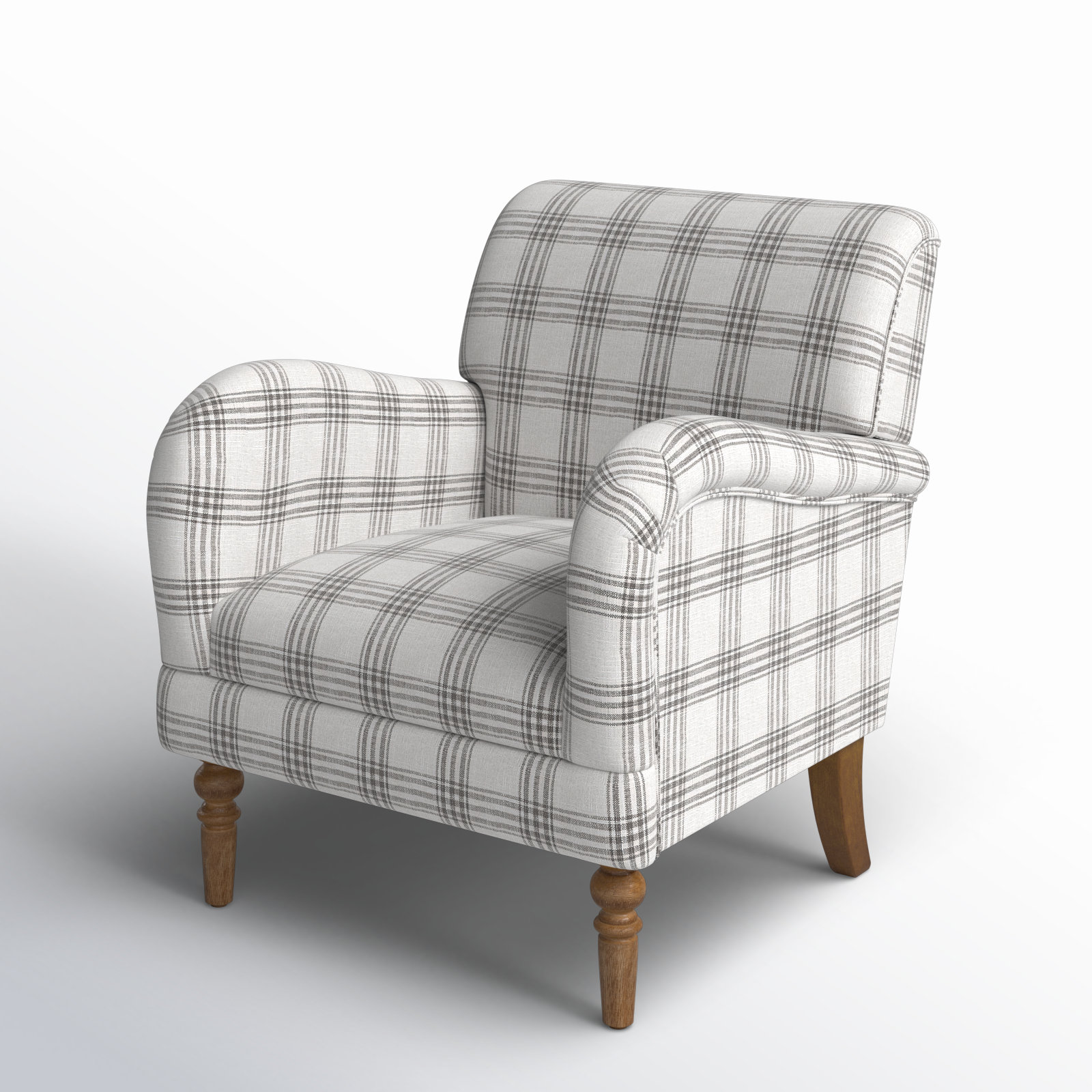 Arching Upholstered Accent Chair, Gray 100% Polyester