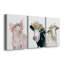 Flower Crown Sheep - ensemble de 3 reproductions d'art sur toiles tendues-532535528