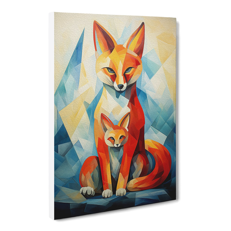 Fox Cubism No.2 - Wrapped Canvas, 60cm H x 40cm W x 3cm D