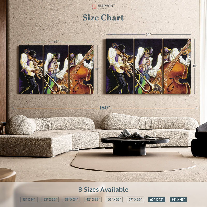 «Jamming I Wall Art» sur toile, H 48 po x l 74 po x P 1,25 po