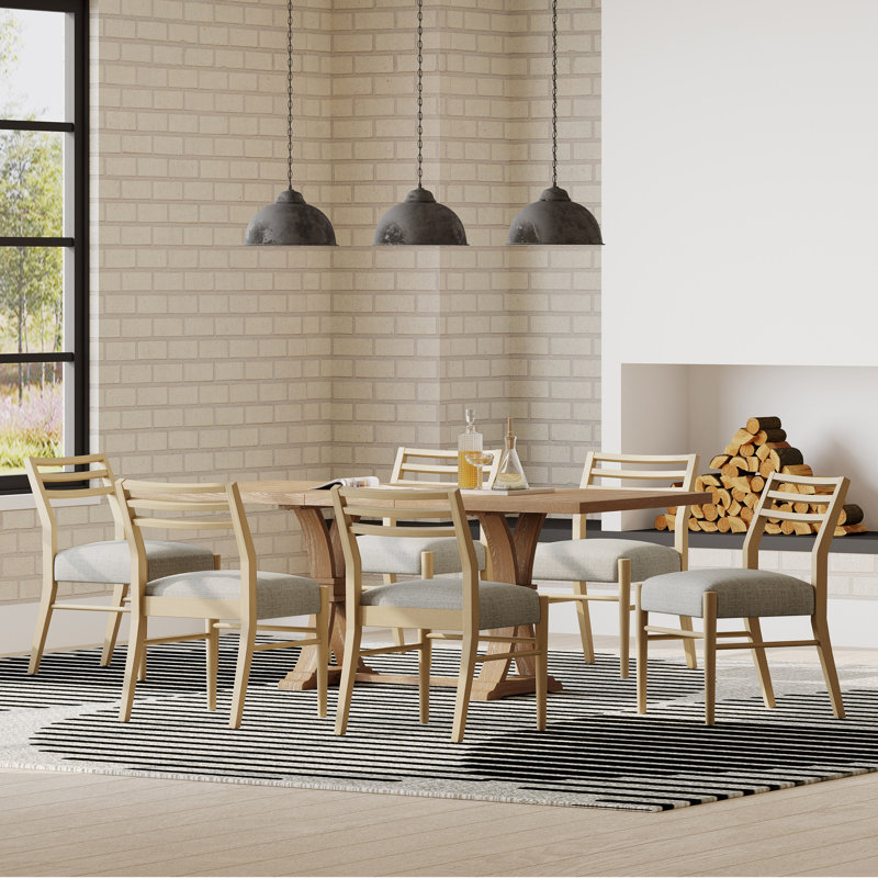6 - Person Extendable Trestle Dining Set, Brown/Gray
