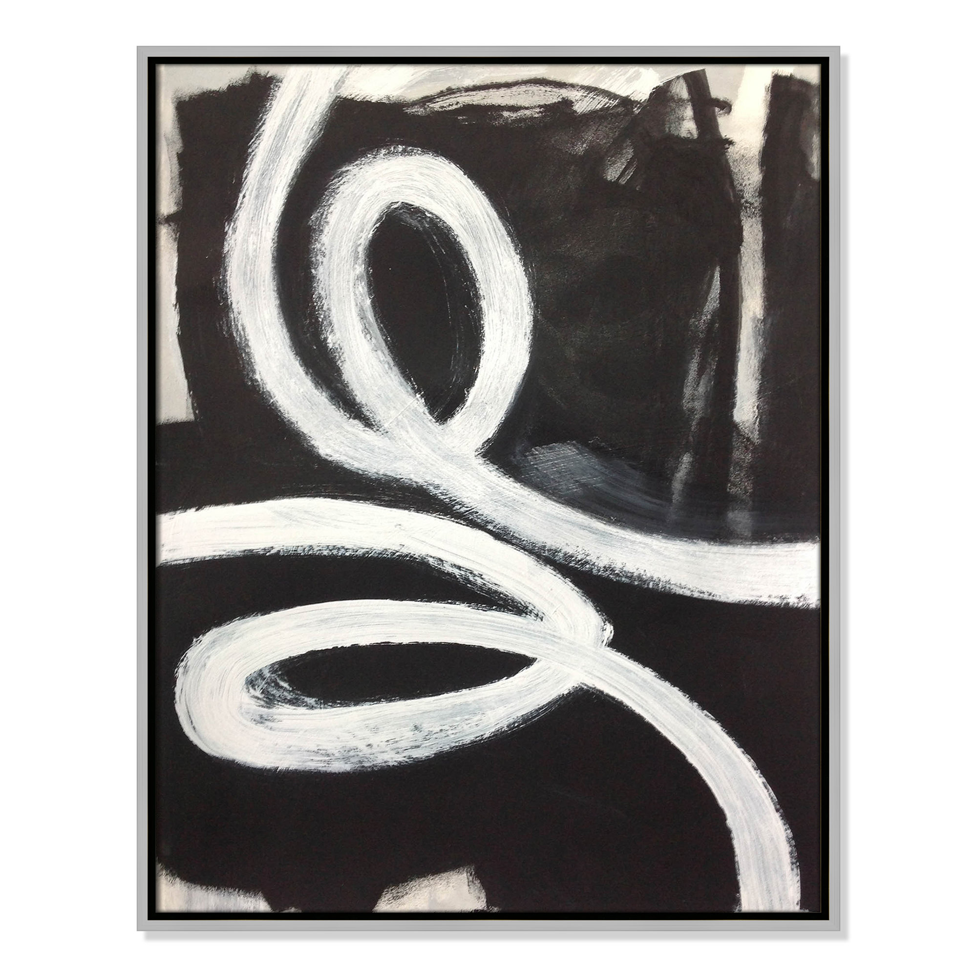 Ansonia Swirly Swirls I by , Silver Floater Framed, 29.5" H x 23.5" W x 2" D, No