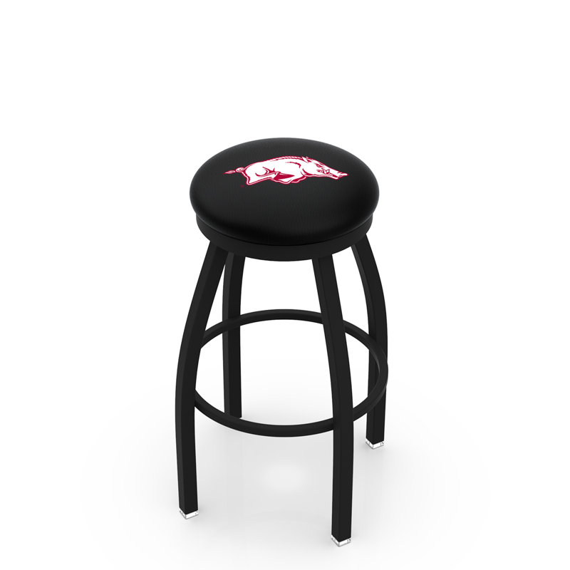 NCAA Swivel 25" Counter Stool, Black Wrinkle, University of Arkansas