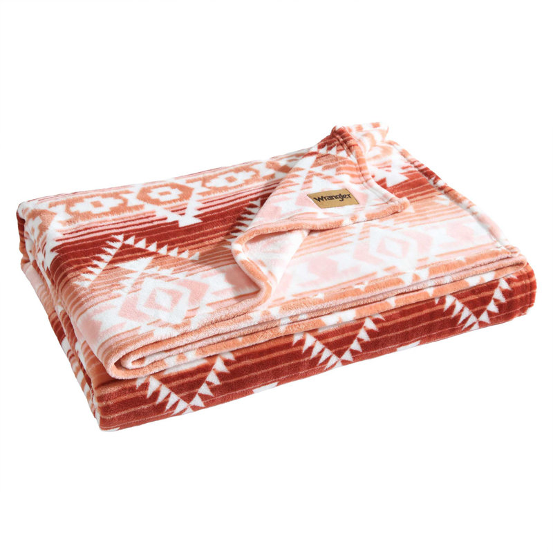 Couverture en molleton ultra doux Wrangler, Double/Grand, Ikat orange