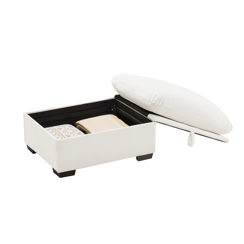 Repose-pieds Cloudies avec velours blanc, Blanc