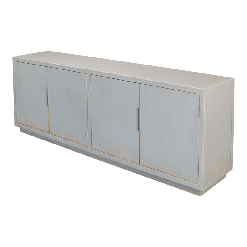 Maldives Eros Blue Reclaimed Oak 4-Door Sideboard