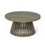Table basse d'extérieur en bois d'acacia pour le patio, table basse ronde pour la cour arrière, pelouse et balcon-656630107