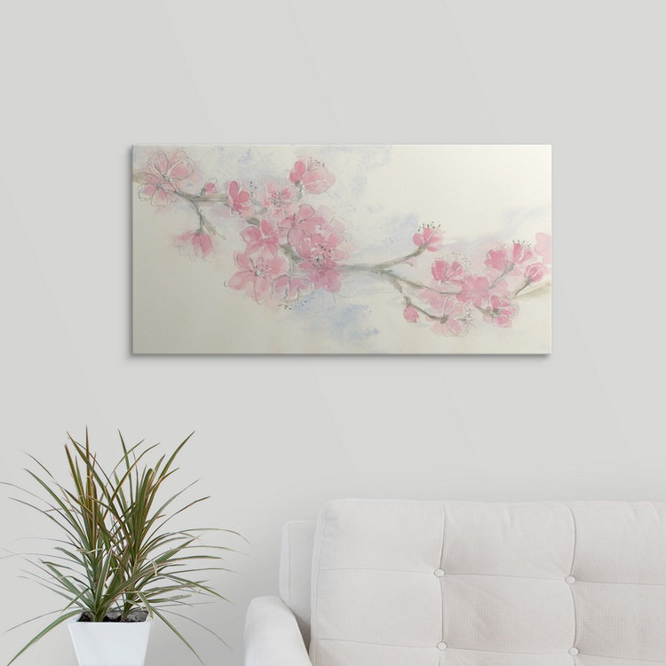 Pink Cherry Blossom 'Cherry Blossom II' Chris Paschke Painting Print Bungalow Rose 