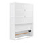 Lit escamotable double pleine grandeur avec tablettes, blanc