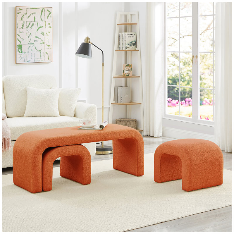Banc en U et tabourets de repose-pieds modernes pour le hall d'entrée, la chambre à coucher et le salon, sièges supplémentaires, confortables et polyvalents