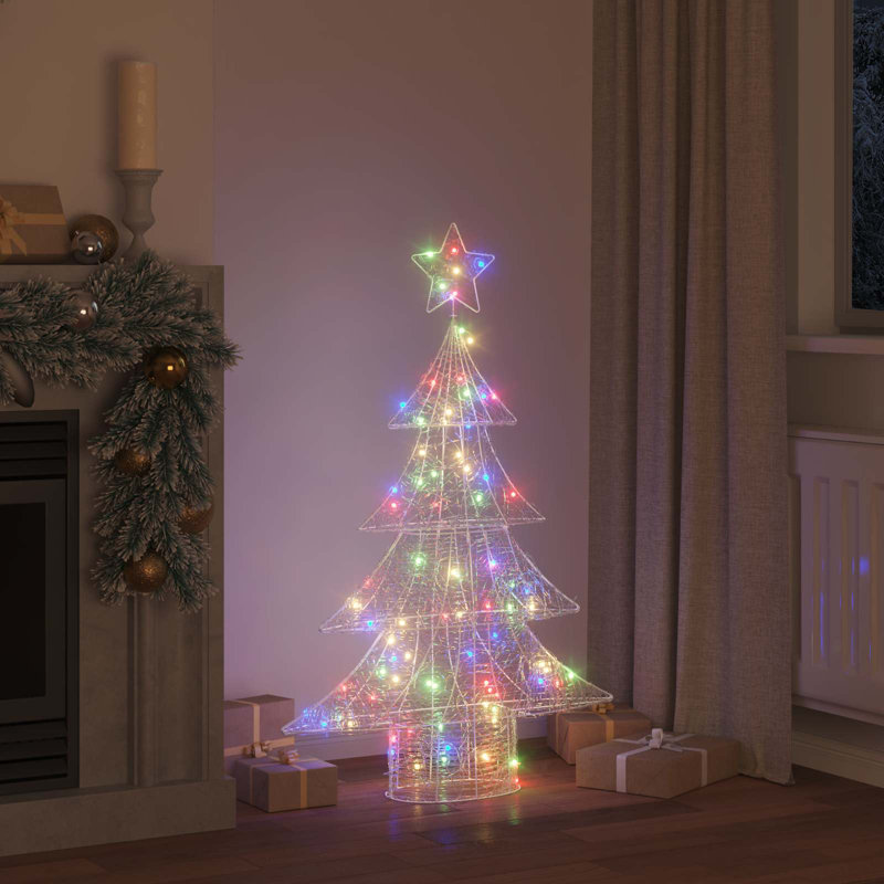 vidaXL Christmas Tree with 240 LEDs Acrylic, Multicolour, 122cm H x 82cm W x 20cm D